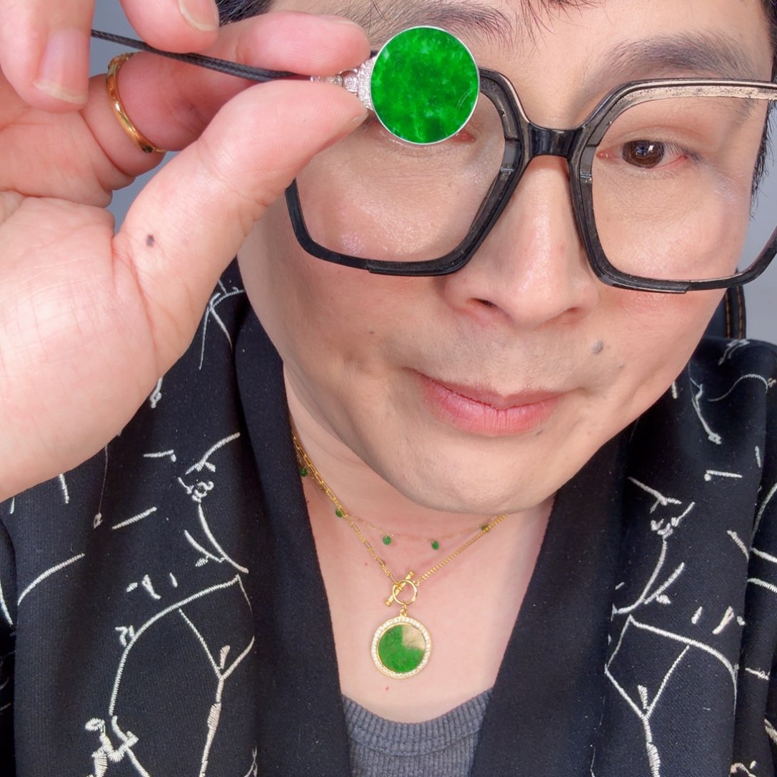 翡翠颈饰18K金镶嵌一个