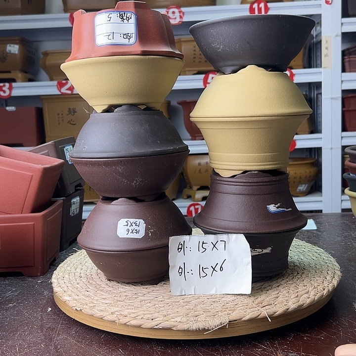 紫砂花盆蛇年大吉