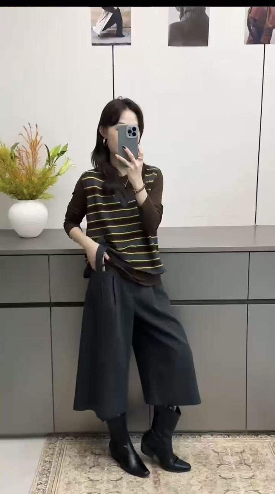 欧洲站乌衣轩秋季新款背心两件套女