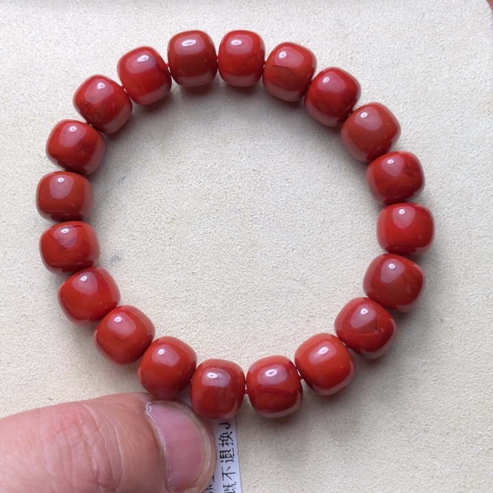 南红玛瑙未镶嵌手串11+满色满肉老型单圈