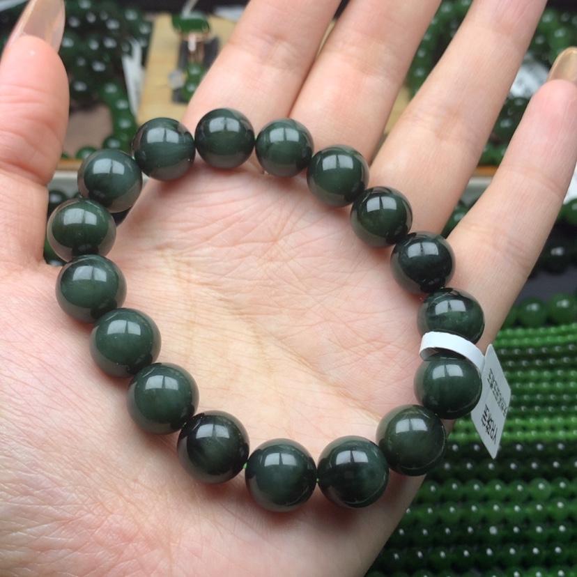 【闪购商品】未镶嵌手串和田玉（碧玉）小*特12