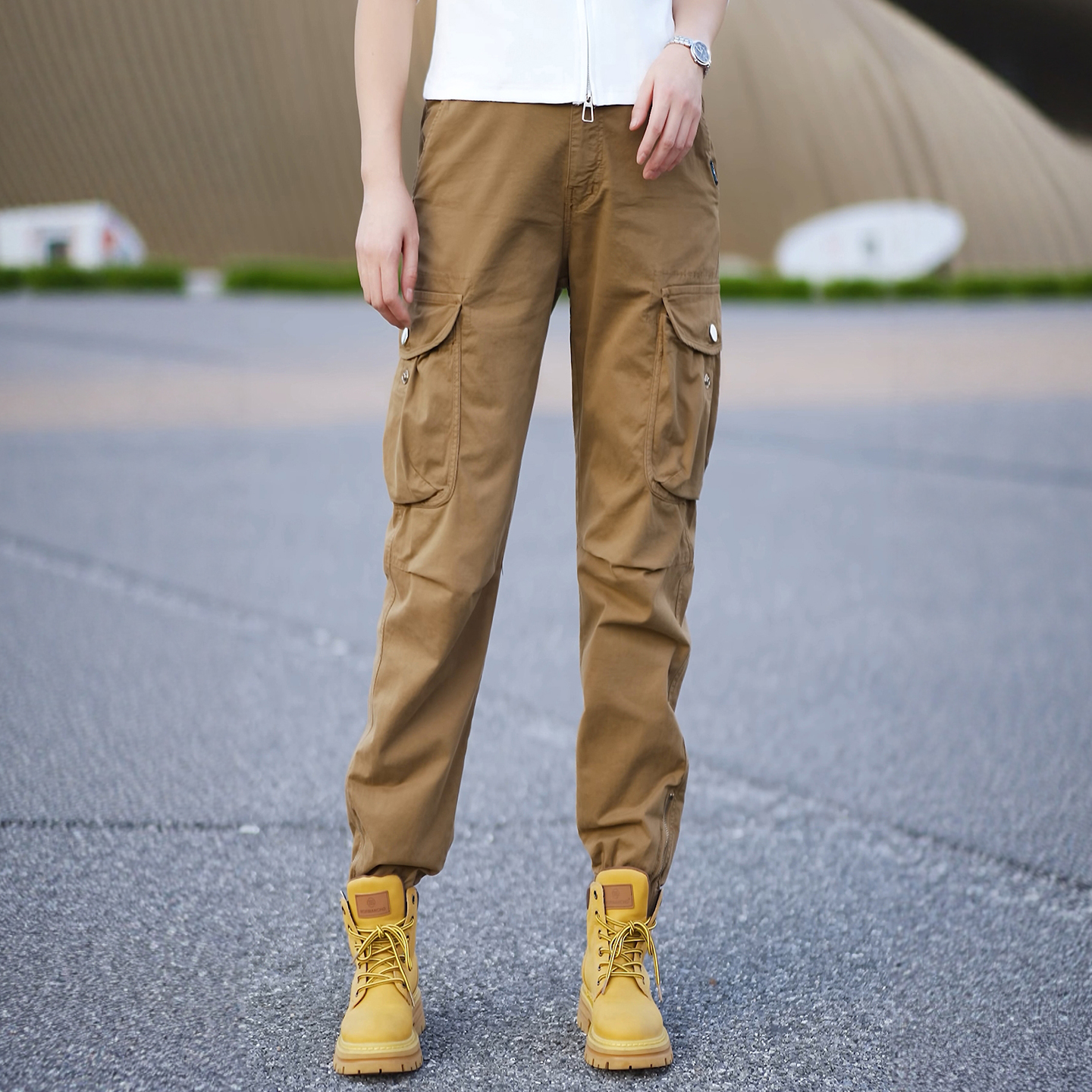 潮牌工装裤女2025春秋季新款男女穿情侣款美式复古登山束脚休闲裤