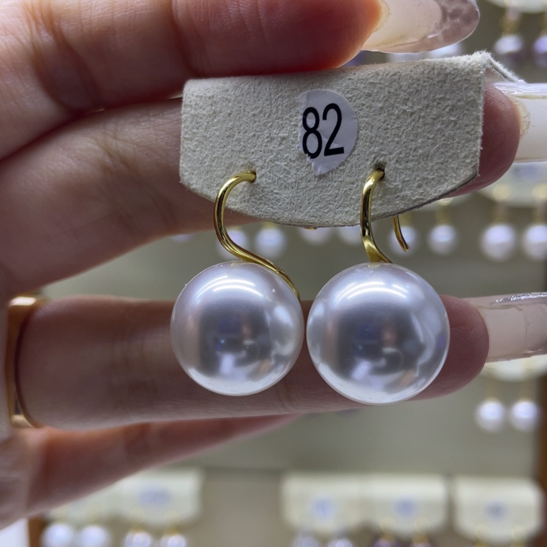 淡水珍珠耳饰银S925镶嵌