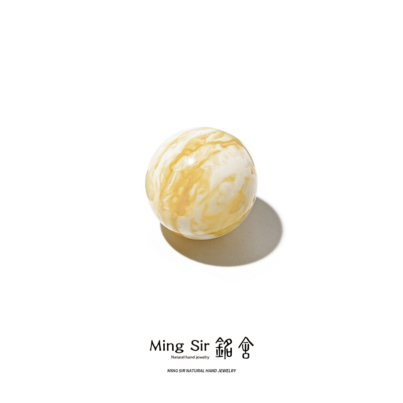 【铭舍 东方既白收藏级虎皮大单珠20mm+VVS级】单珠蜜蜡原矿原石