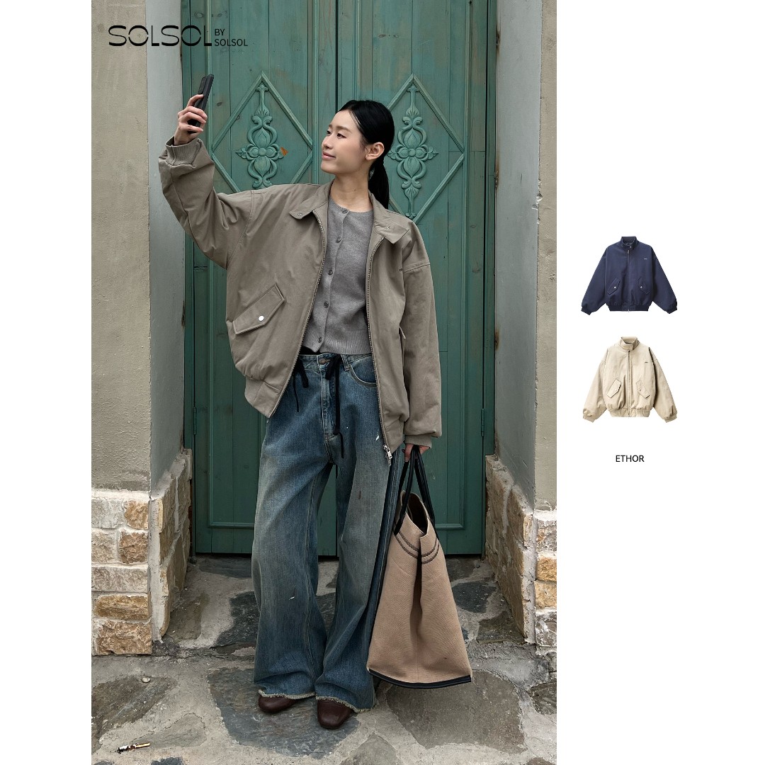 ETHOR 设计师品牌 25秋冬休闲棉质飞行员夹克外套SOLSOL买手店
