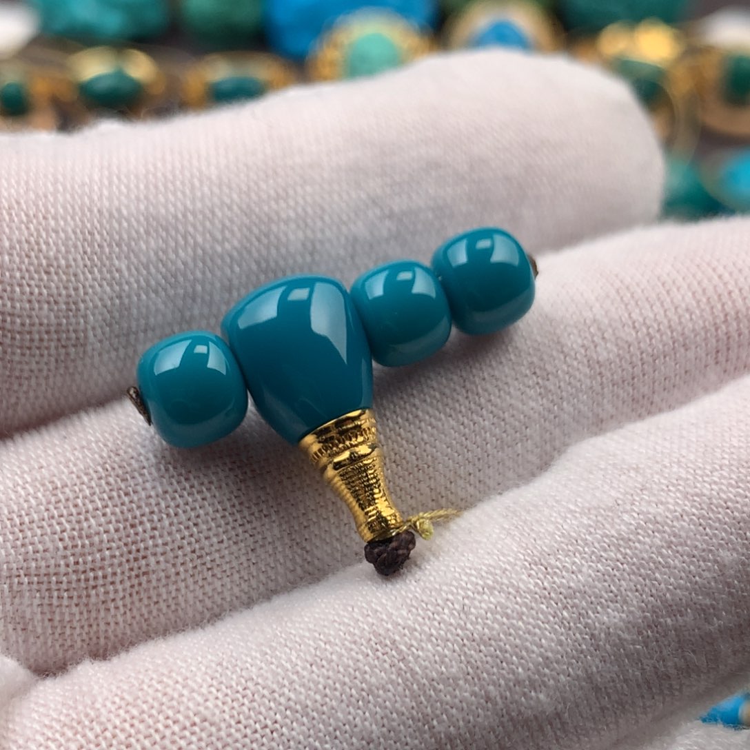 绿松石18K金镶嵌发饰