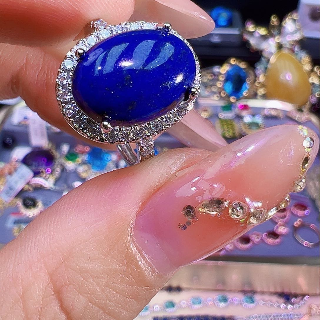 青金石未镶嵌戒指