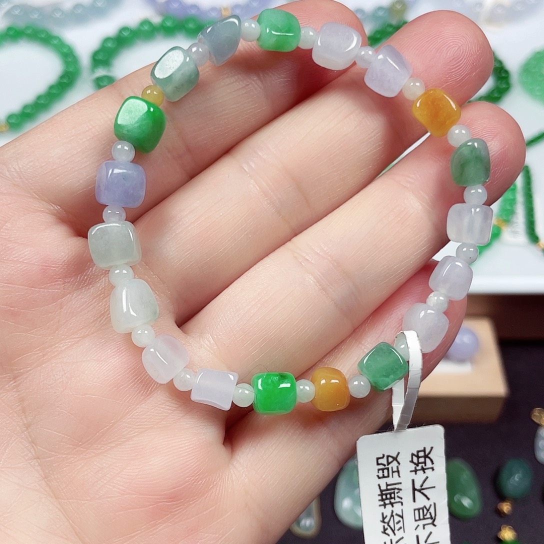 翡翠未镶嵌手链天然缅甸翡翠A卡6