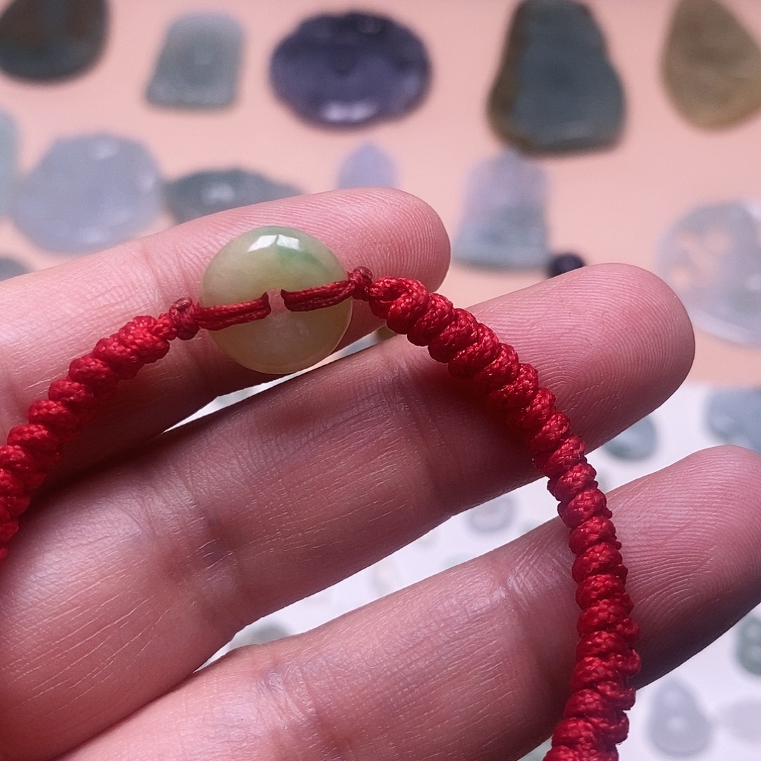 翡翠未镶嵌吊坠(赠链)天然翡翠A货平安扣手环