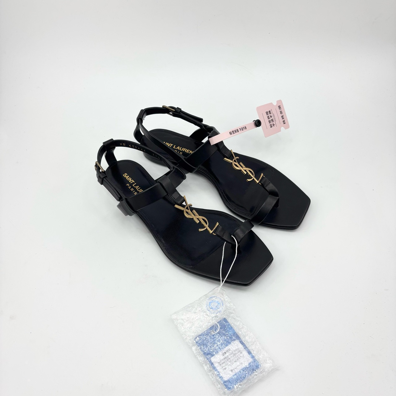 全新闲置/ysl/37.5码/ysl金属标平底凉鞋/TT0615