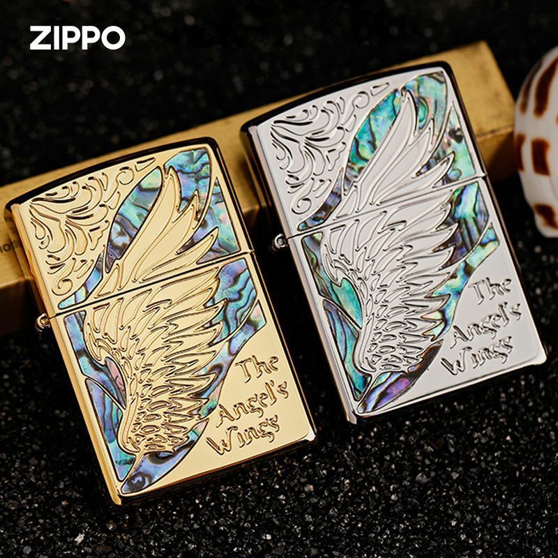 ZIPPO/之宝打火机贝壳翅膀彩贝镶嵌爱神之翼官方正品打火机DYX1H1