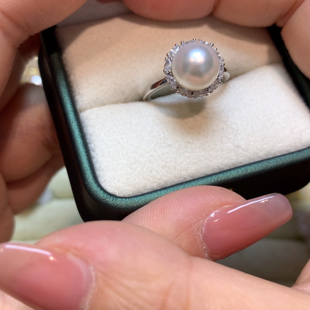 海水珍珠戒指银S925镶嵌