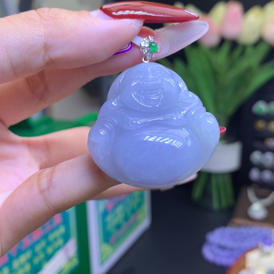 翡翠颈饰18K金镶嵌天然