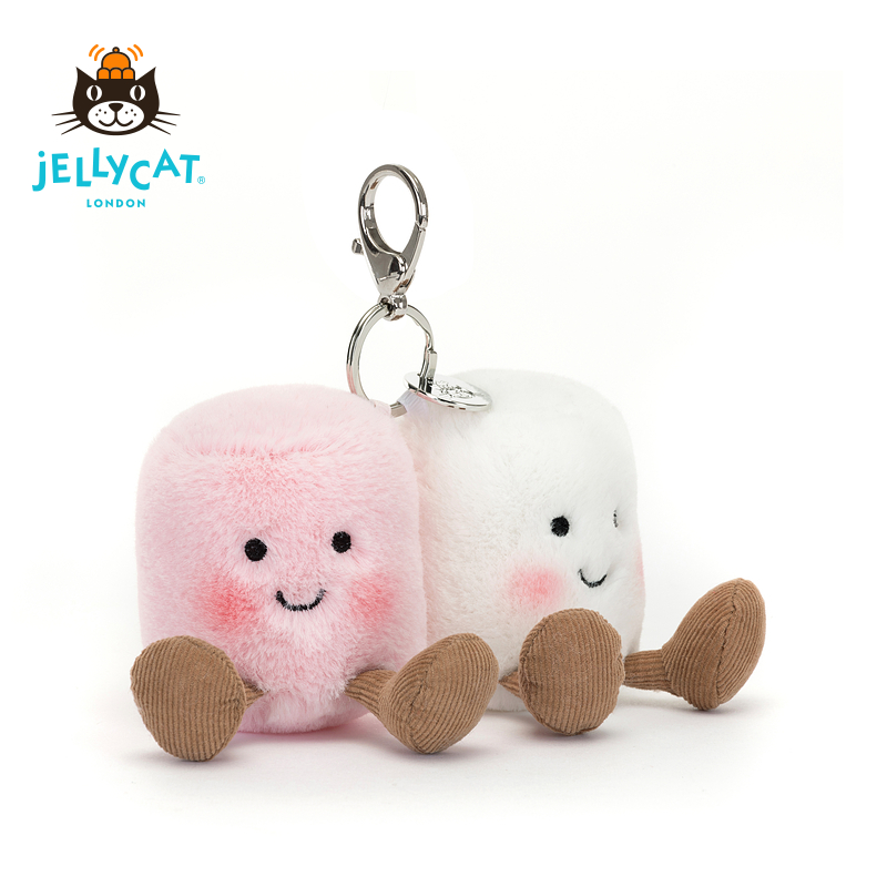 英国Jellycat趣味成对棉花糖包包挂饰毛绒玩具挂件钥匙扣