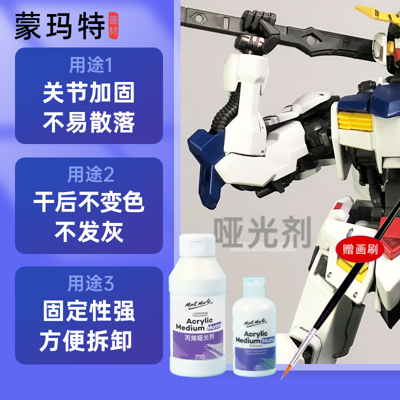 蒙玛特 哑光剂 高达固定剂修复神器 丙烯颜料助剂透明保护加固剂