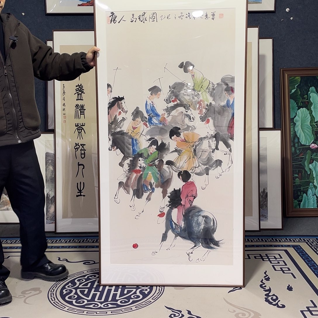 国画手绘画作品带框80/160