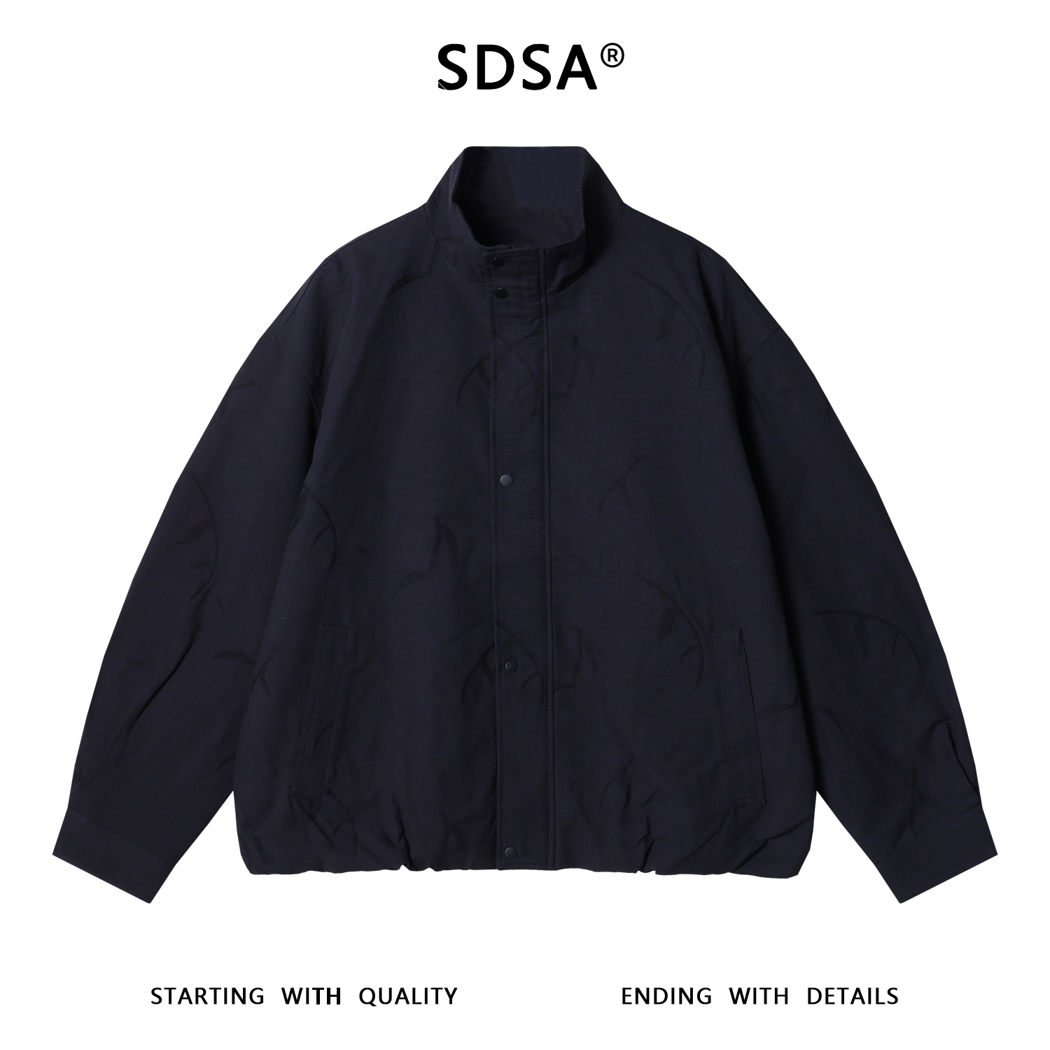 SDSA男士秋冬新款痞帅男装韩版提花拉链按扣拉链夹克百搭时尚外套