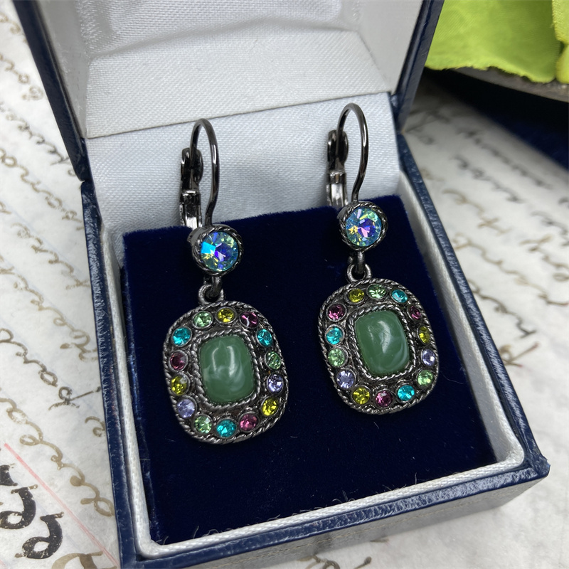 合金耳饰 joan rivers彩色琉璃耳鈎1-11【2071215-015】