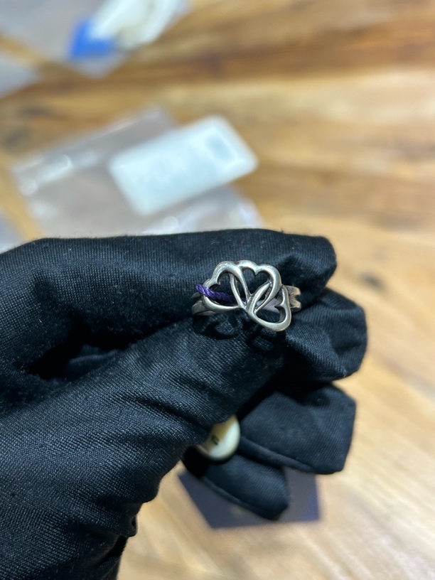 95新 Tiffany & Co./蒂芙尼 925银爱心戒指 经典时尚