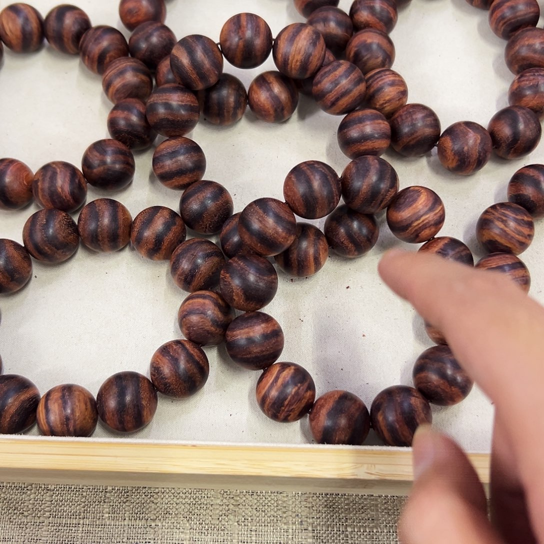 黄花梨/降香黄檀手串/手链20mm圆珠大黑线粗抛无胶无腊