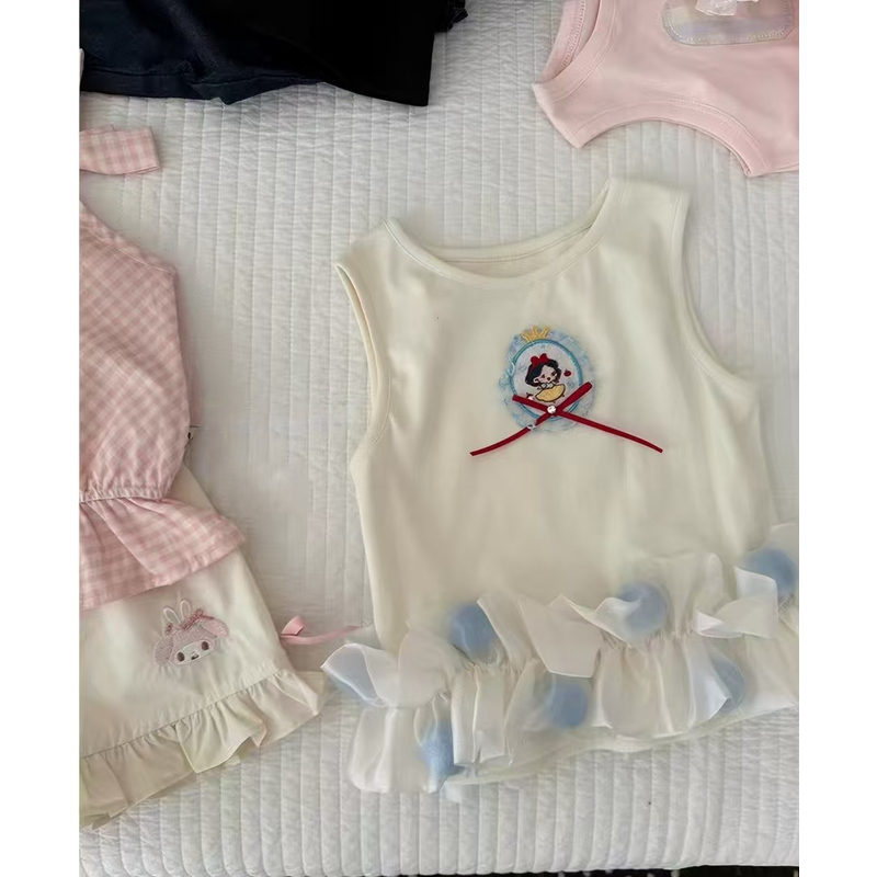 F216Z女童L·H·NIAO2026新款韩版夏季洋气可爱白雪公主时髦背心