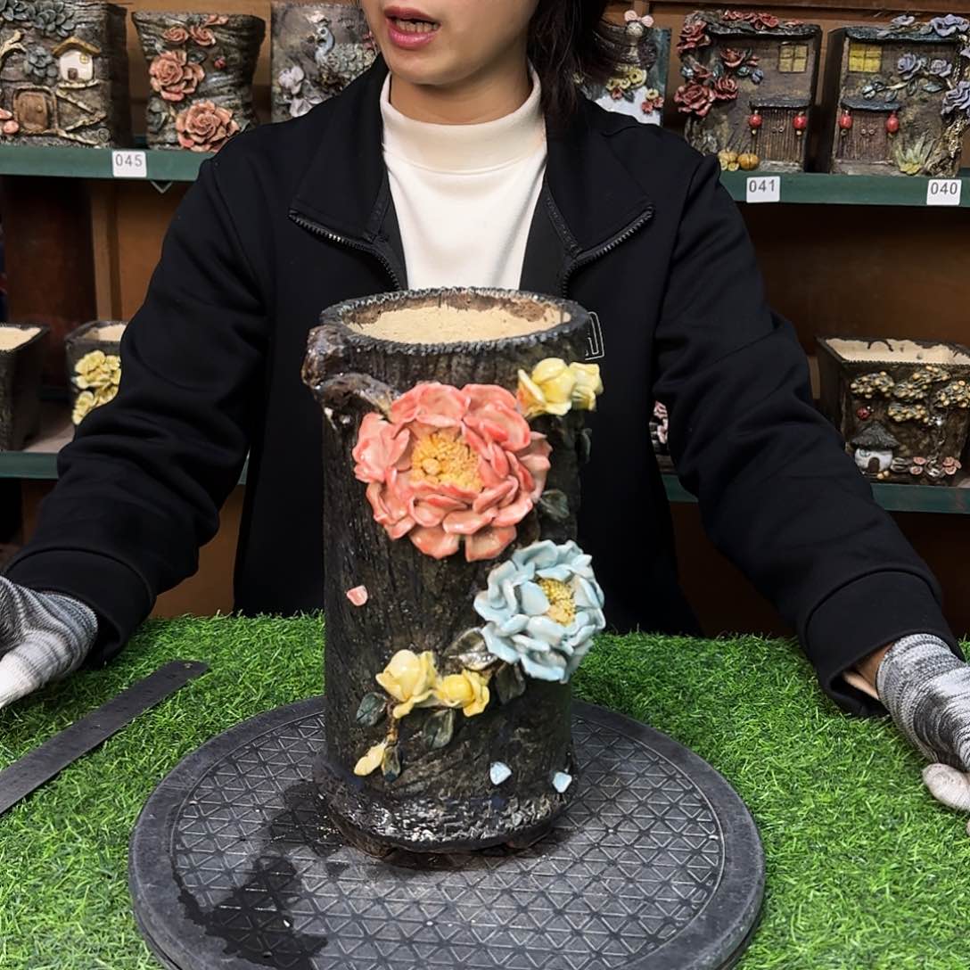 红陶青藤花器多肉花盆