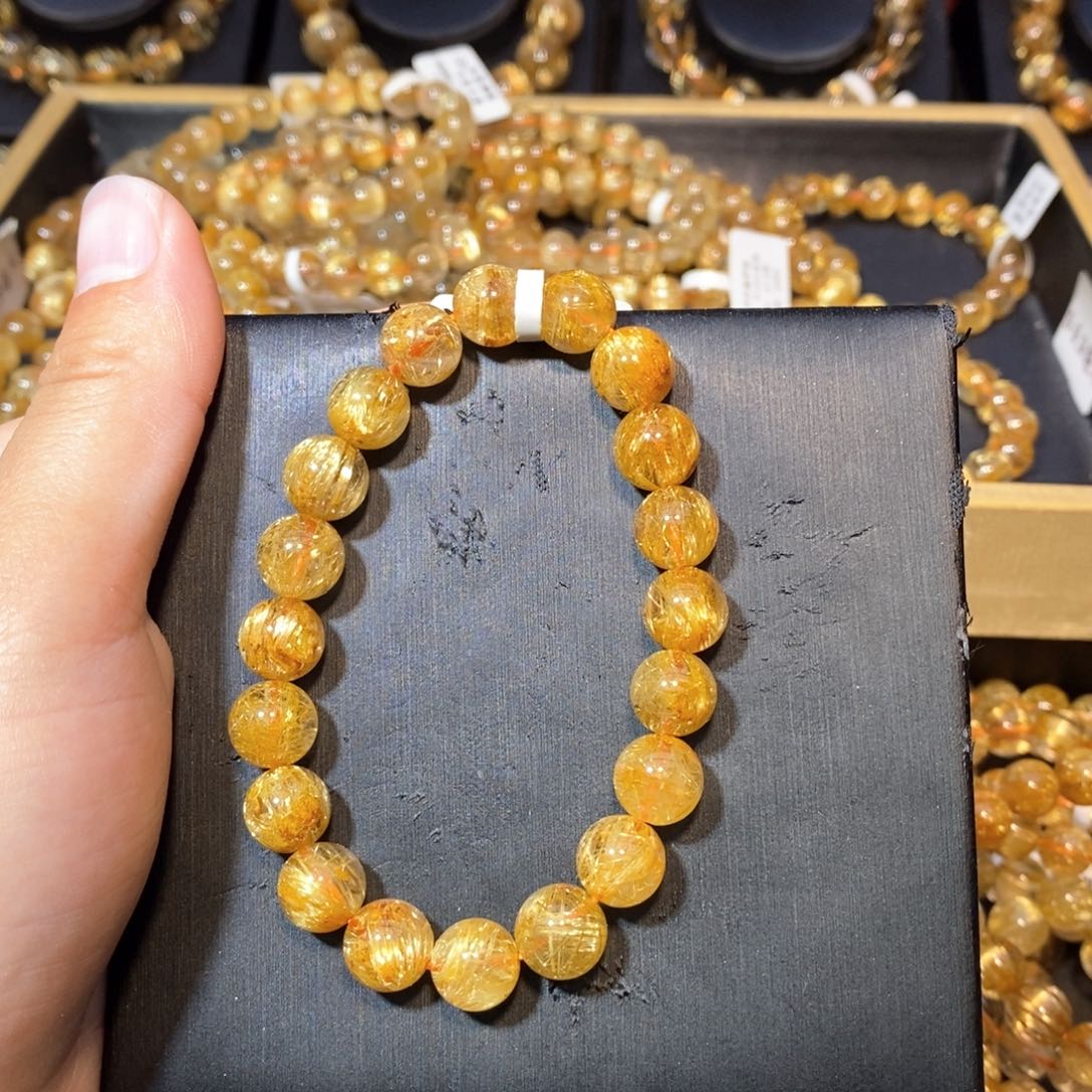 发晶手链未镶嵌s***e手链9.5mm