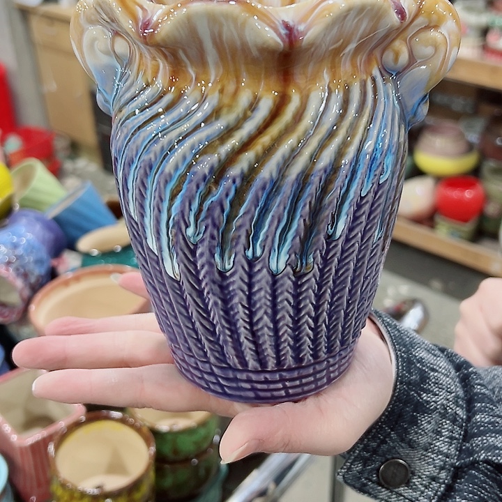 有孔.凑满10元发货多肉陶瓷花盆！