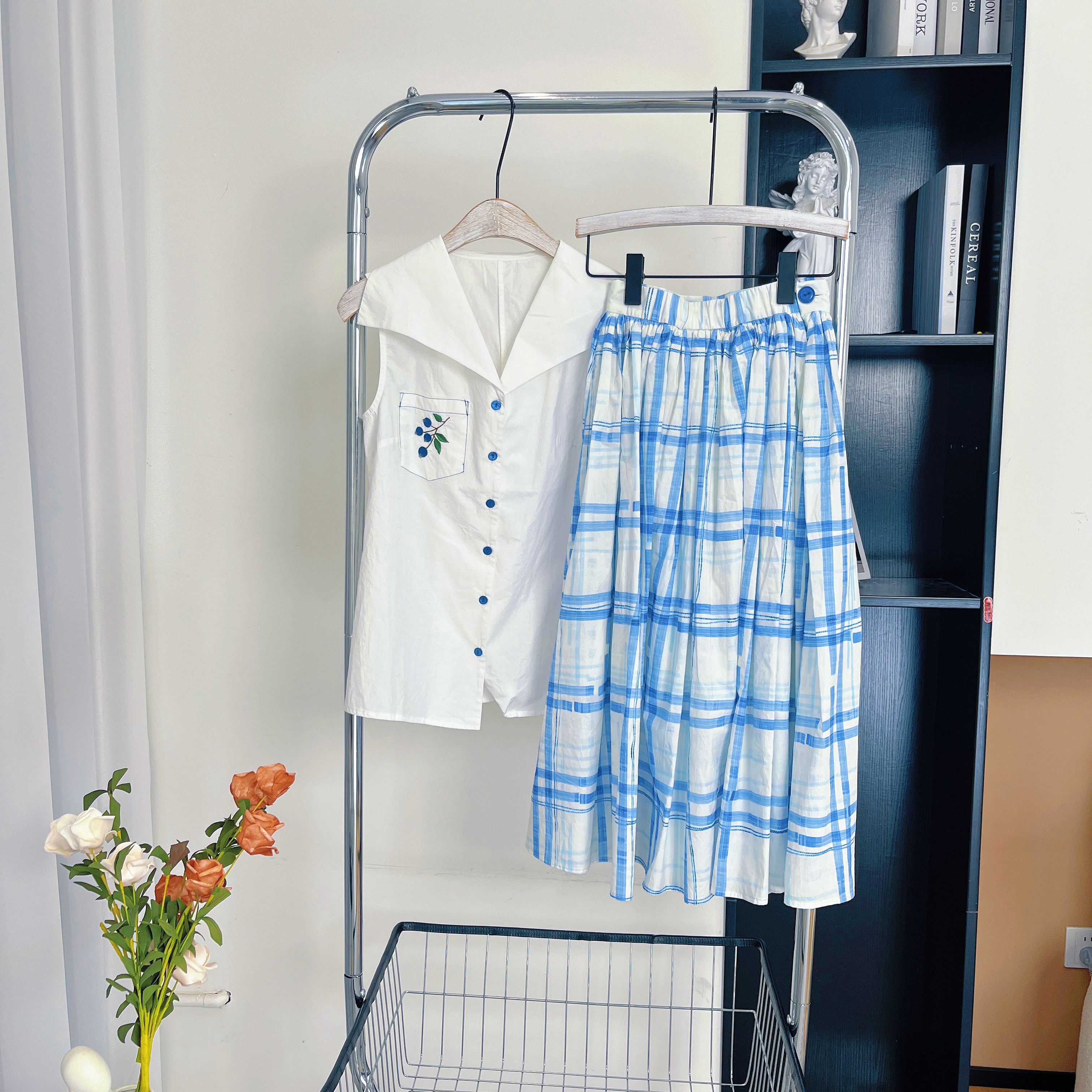 小八定制25夏季新款法式时尚简约气质轻熟衬衫+半裙 10930 BCK