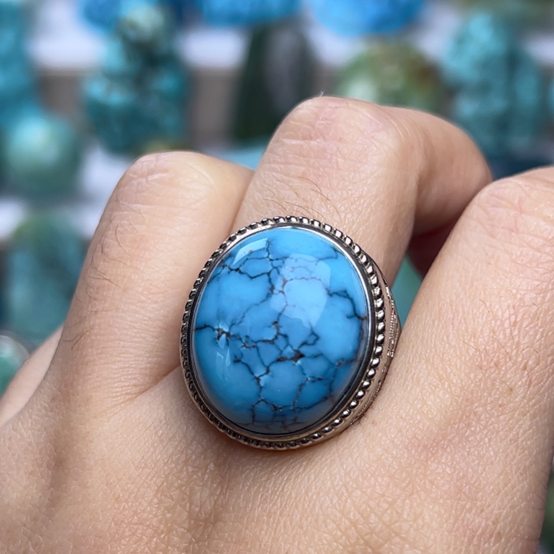 绿松石银S925镶嵌珠宝奇石