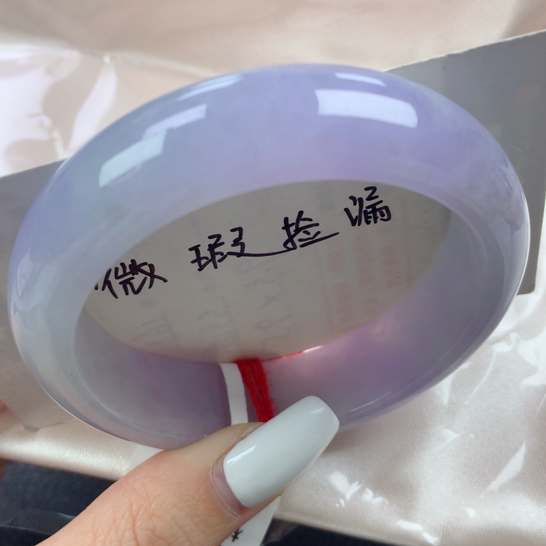 未镶嵌手镯翡翠满色紫罗兰宽边厚庄轮胎54