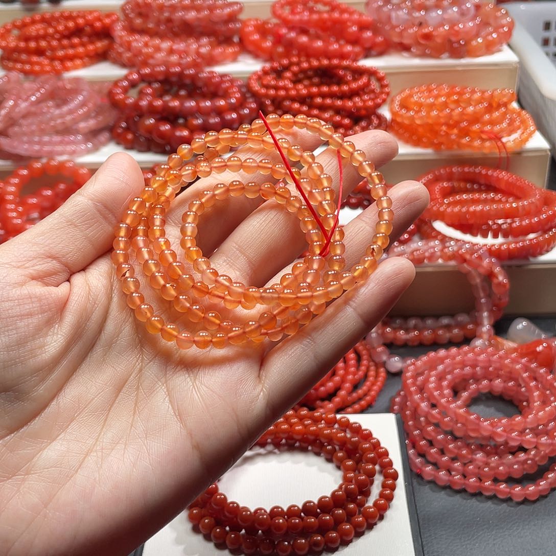 南红玛瑙未镶嵌手链4➕