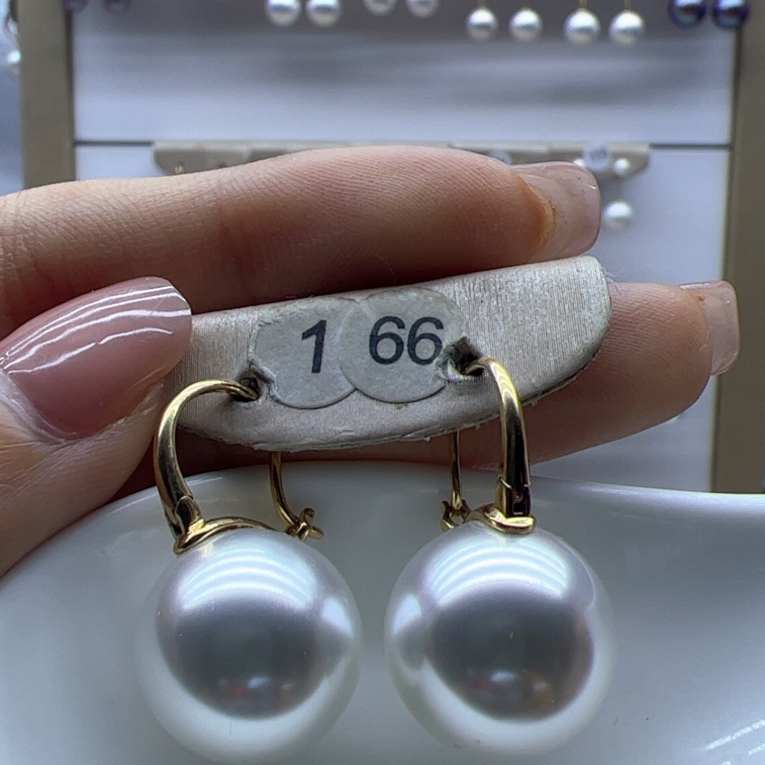 淡水珍珠耳饰18K金镶嵌