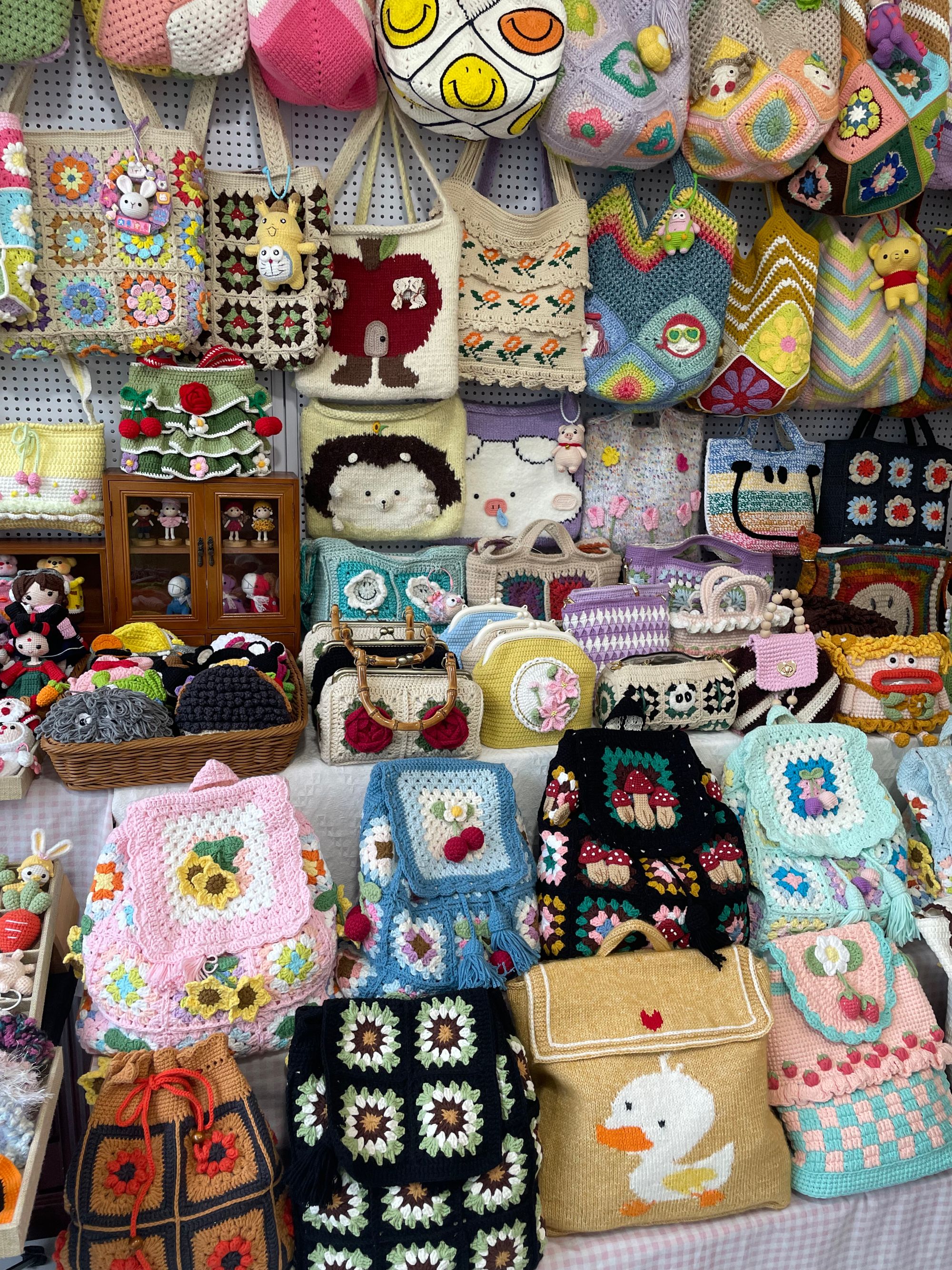 手工钩织双肩包姐妹专拍