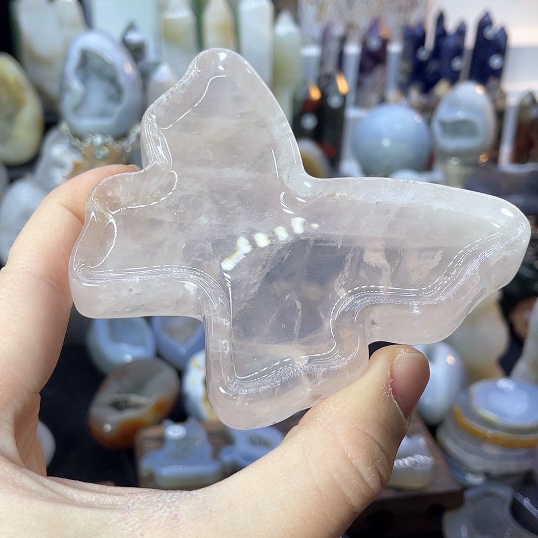 水晶水晶蝴蝶托盘未镶嵌