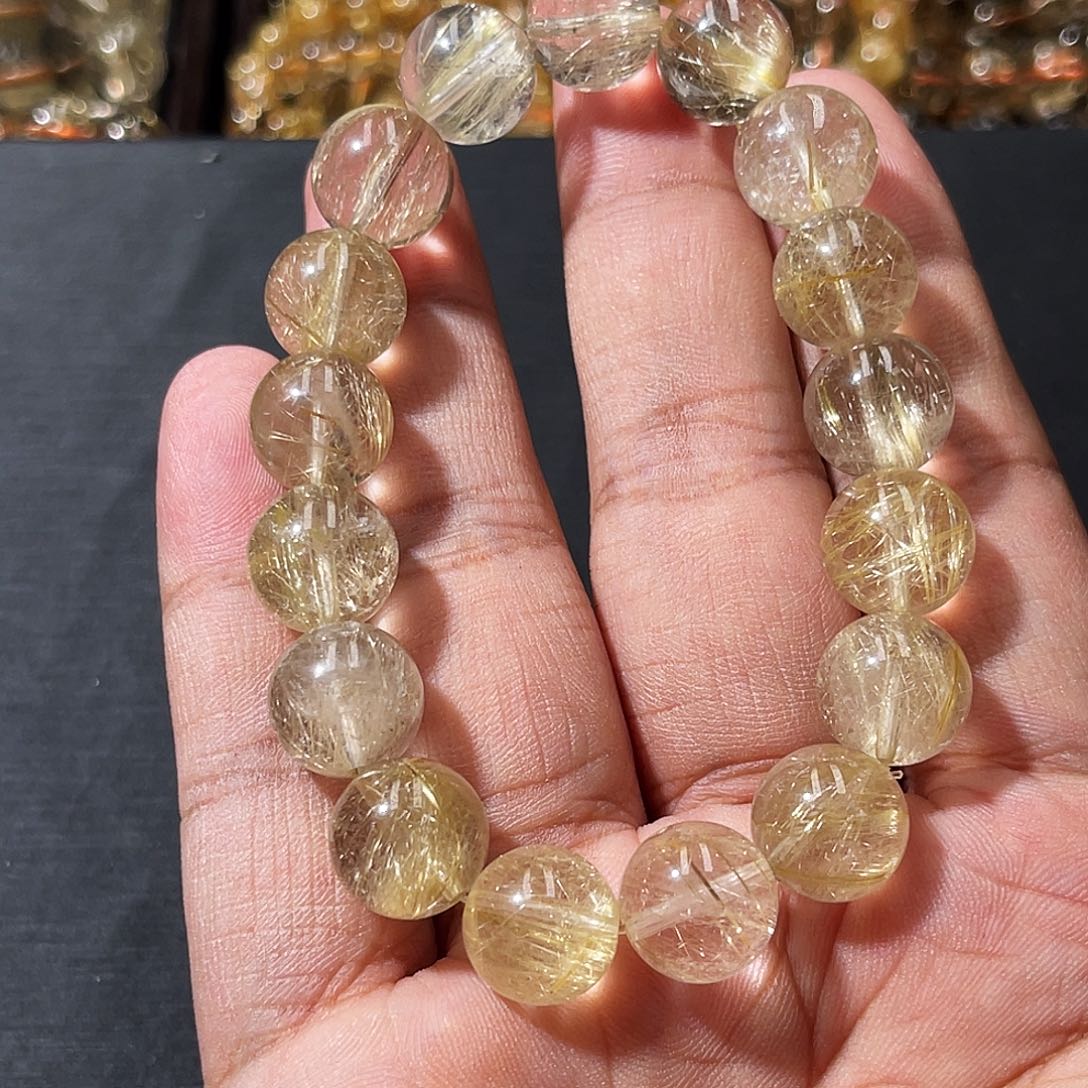 疯***儿手串未镶嵌水晶金发晶