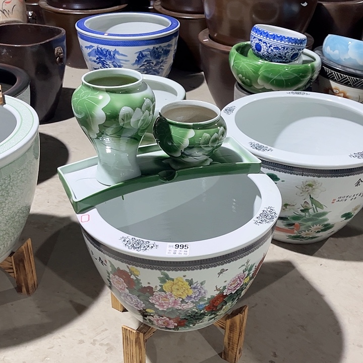 旭***具景德镇陶瓷鱼缸艺术陶瓷流水