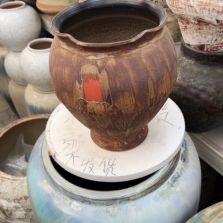 景德镇精品花盆栽口18高25