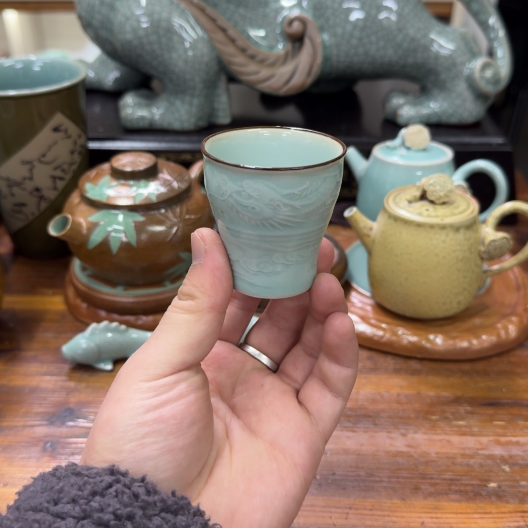 龙泉青瓷茶具微瑕18985