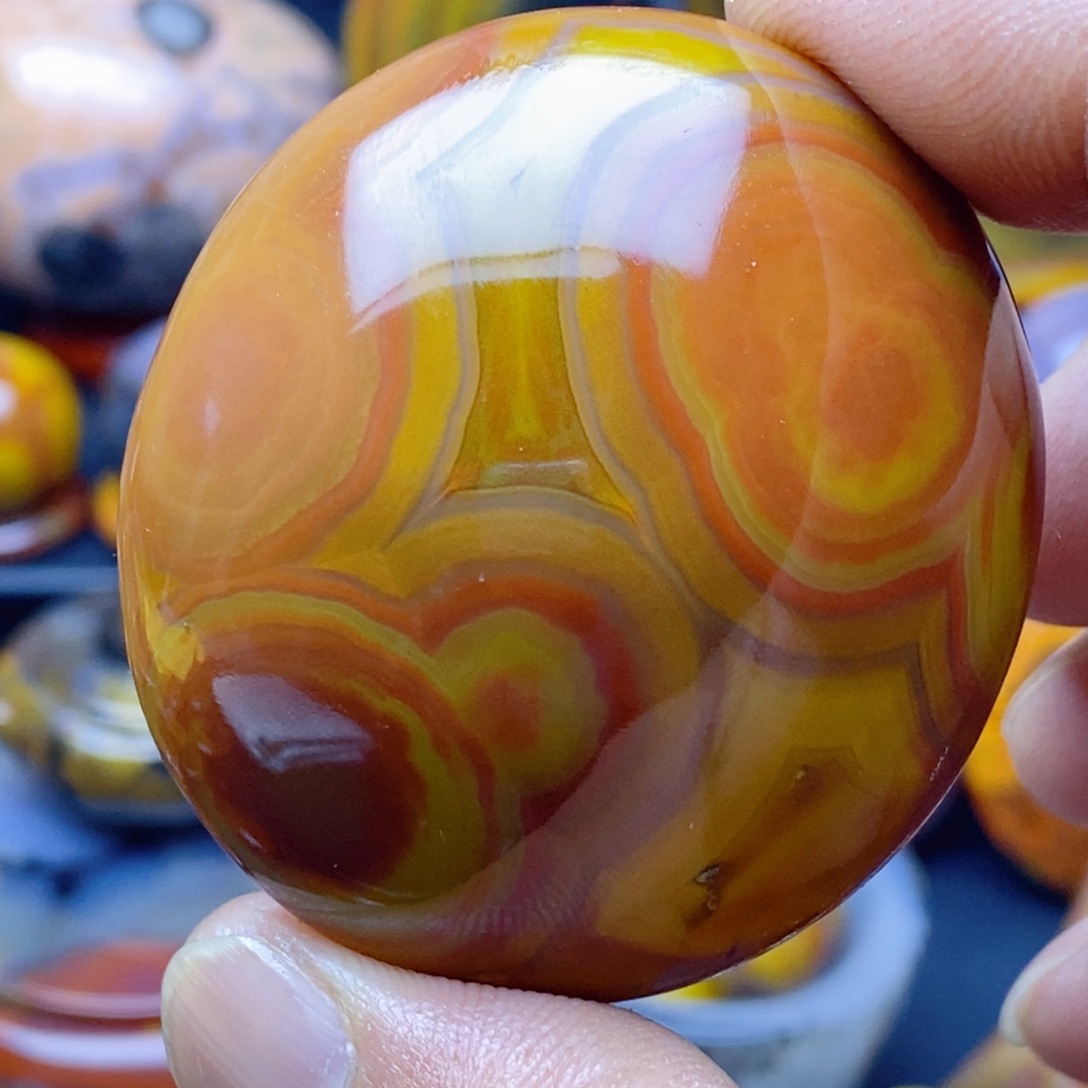 先***橙玛瑙/玉髓未镶嵌手把件