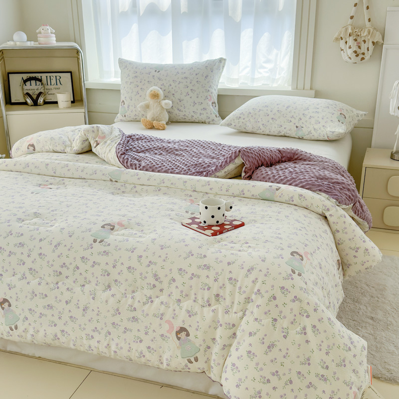 本诗朵棉花糖秋冬款豆豆被豆豆绒AB版被子加厚绒被亲肤保暖