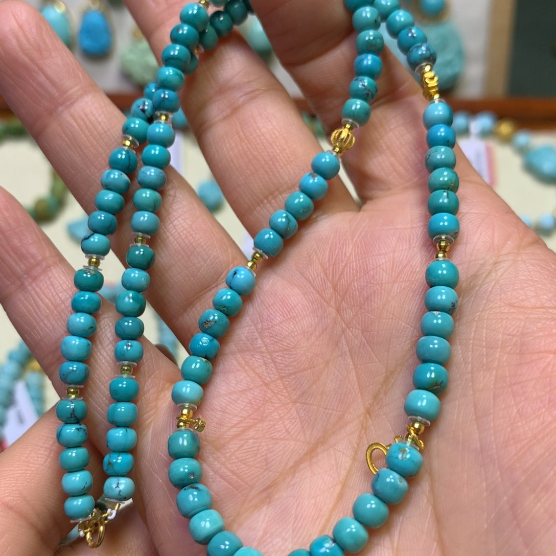 绿松石项链18K金镶嵌