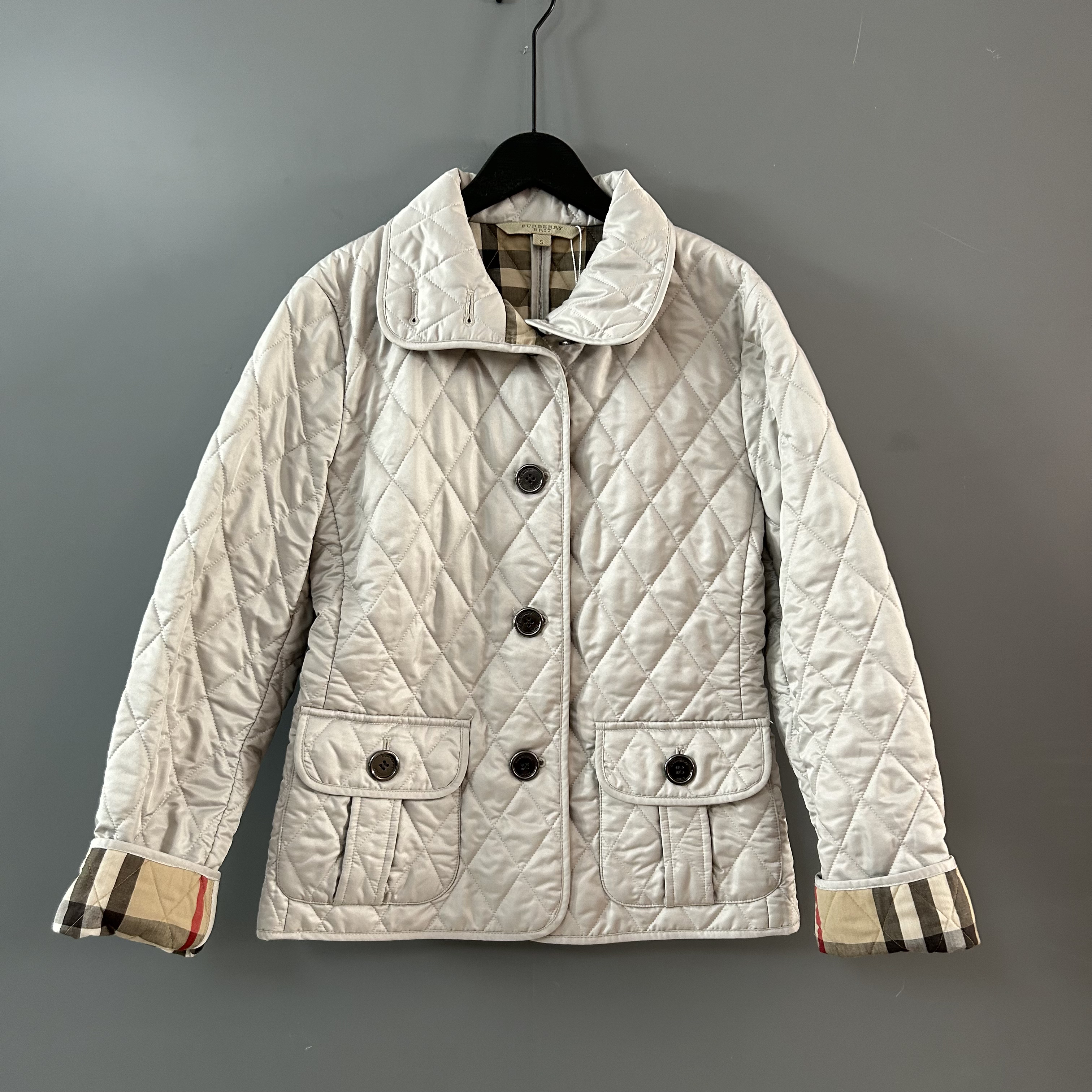 95新 BURBERRY/博柏利 米色棉服外套