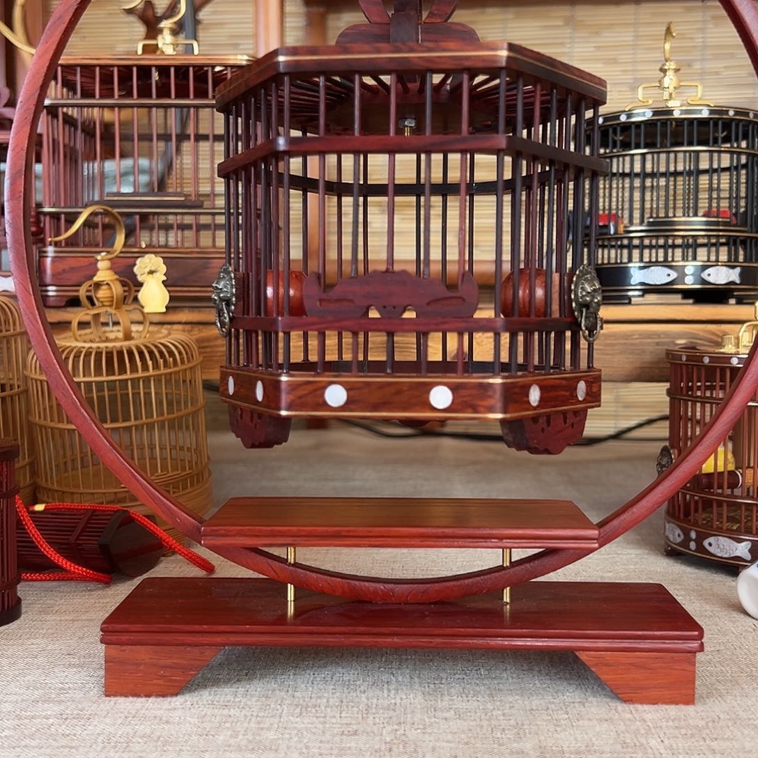 心****实木六角笼一个加架子一套