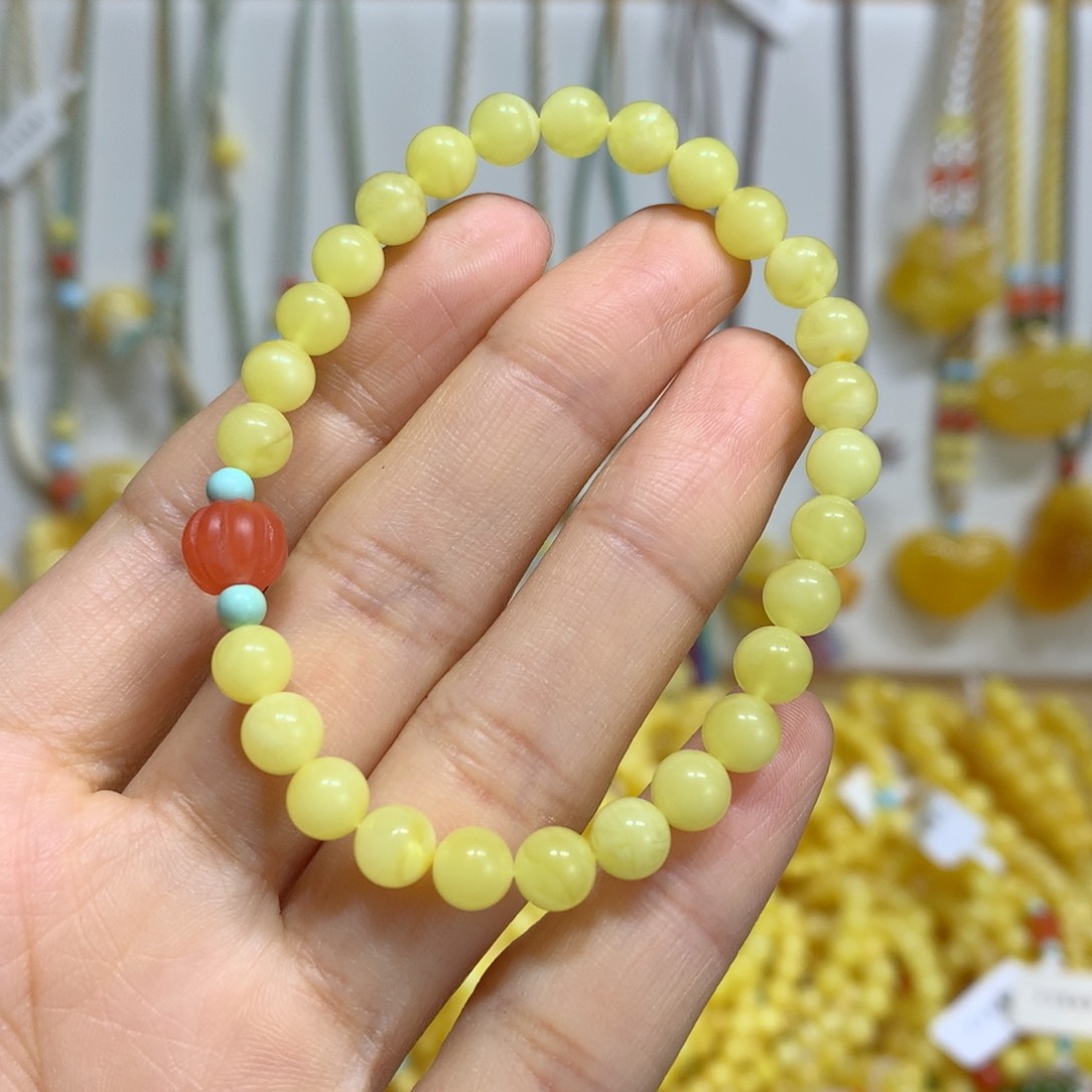 蜜蜡手链未镶嵌6mm尺寸