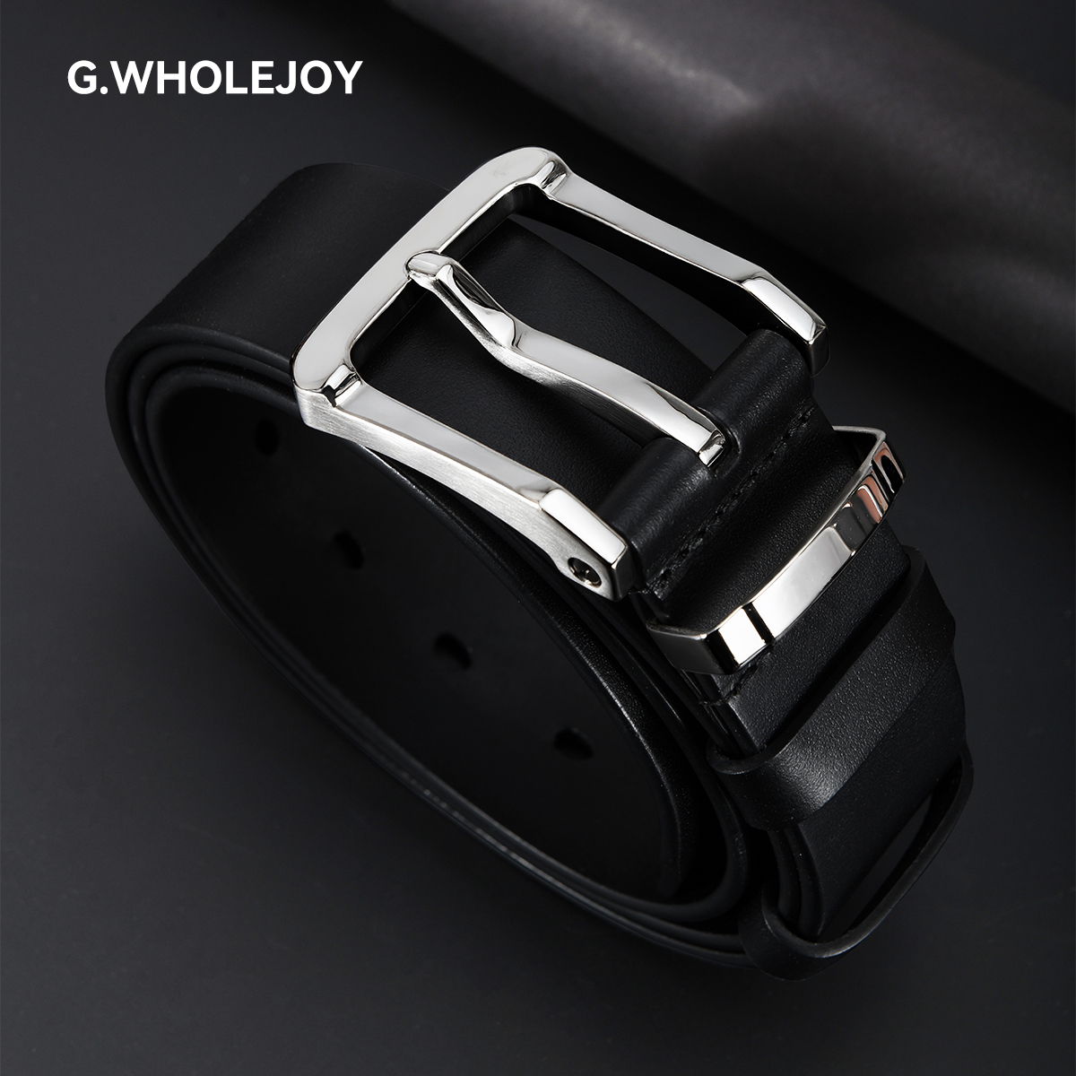 G.WHOLEJOY男士腰带4.0宽硬朗型男设计I不锈钢扣单层牛皮皮带2528