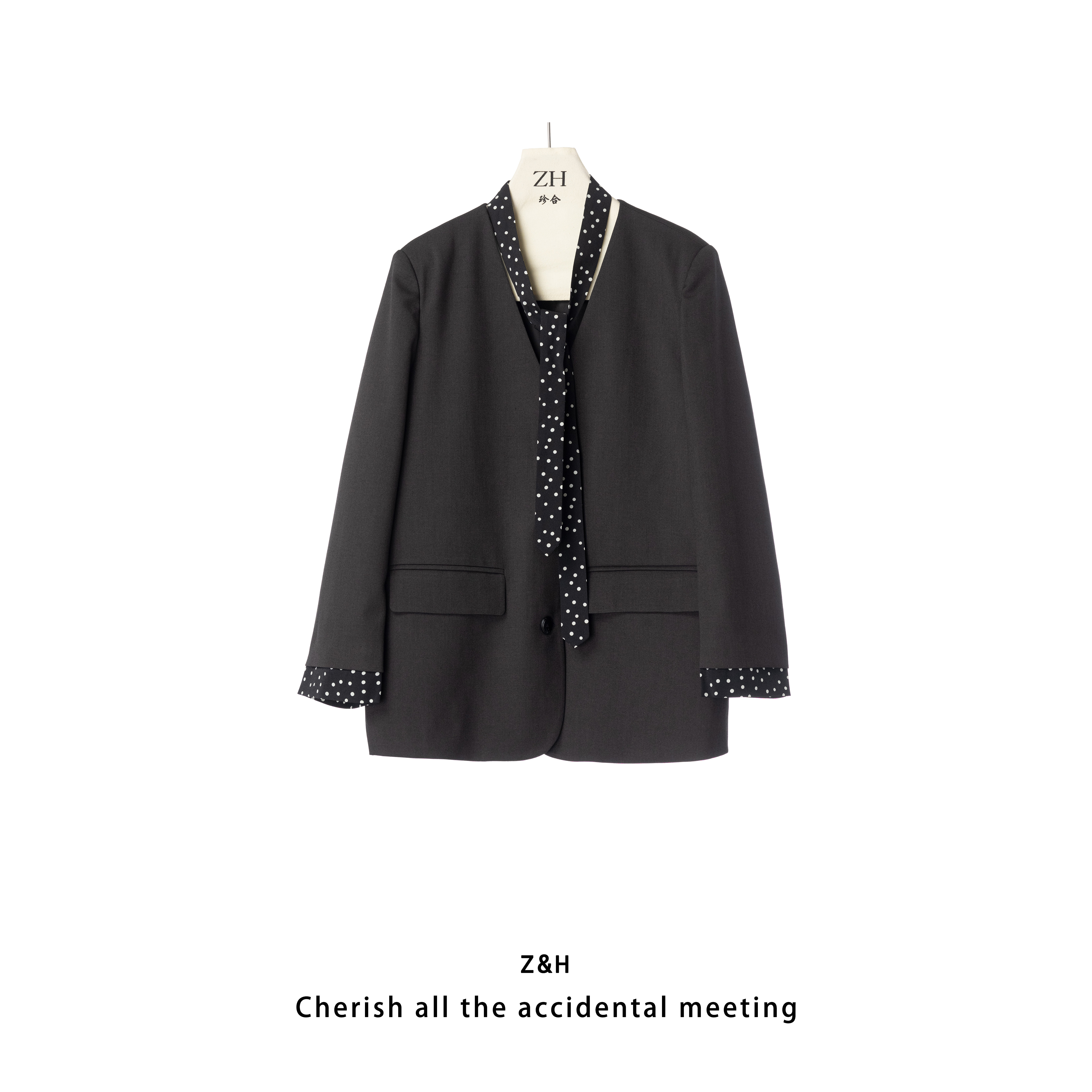 ZH【远山辞境】纯色简约款西装外套女长袖舒适