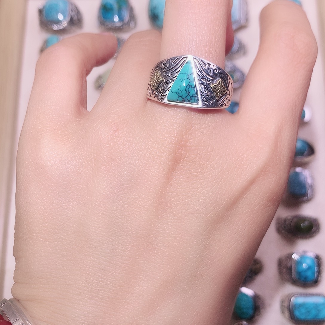 绿松石银S925镶嵌颈饰