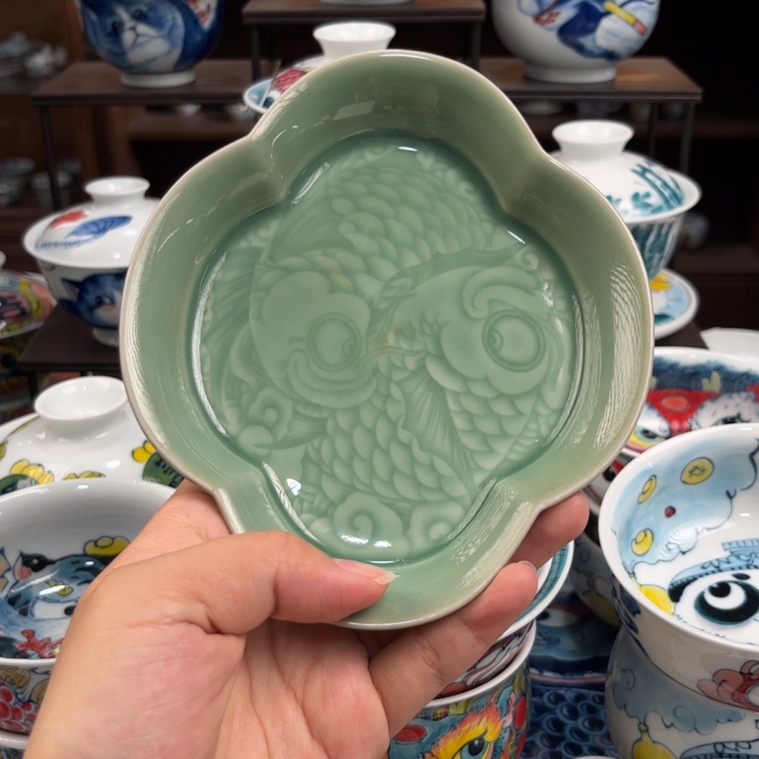 瓷片影青壶承11111