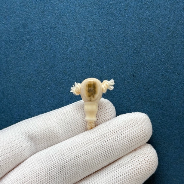 D36-97天然猛犸牙 蓝眼睛三通9.6*18.8mm支持复检假一罚十